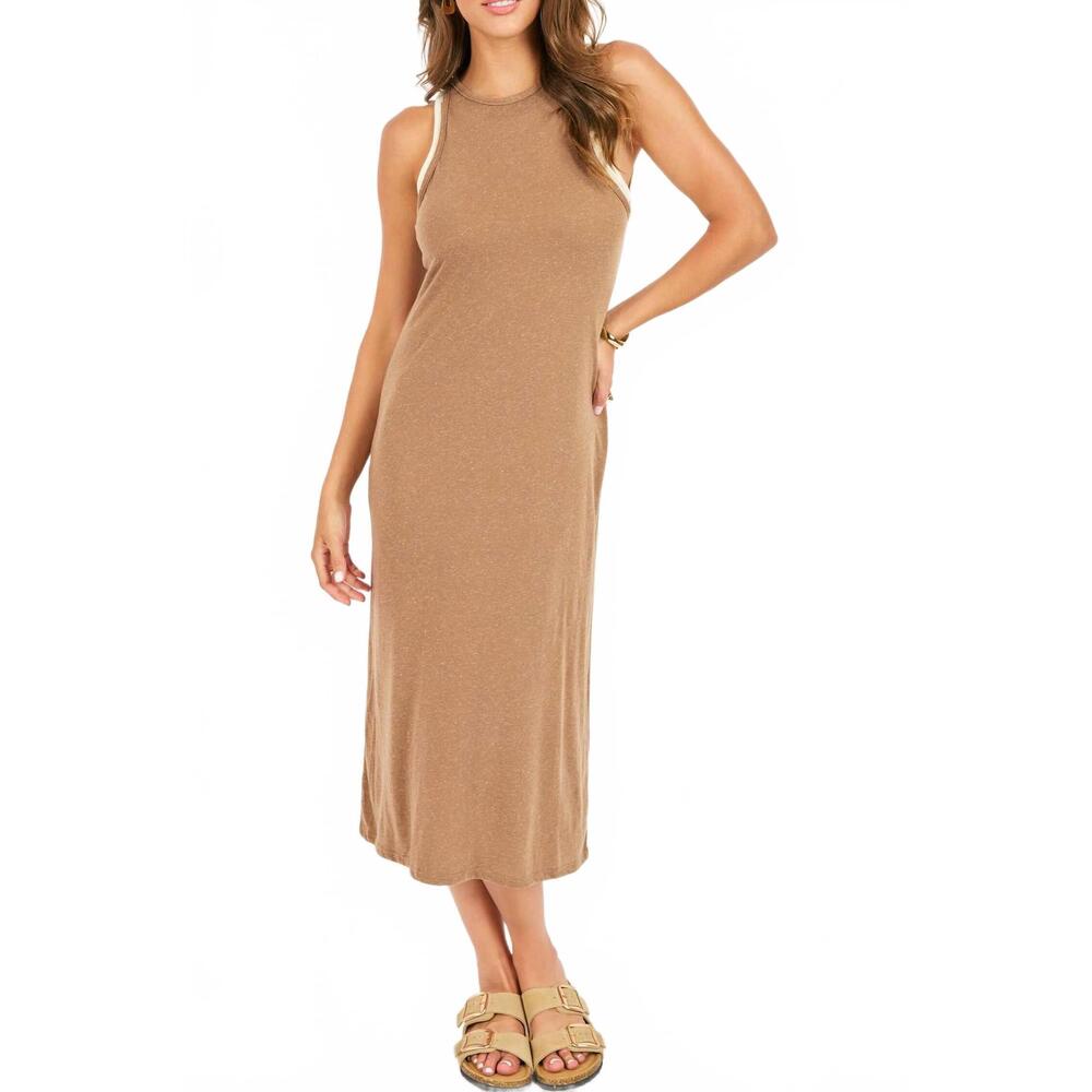 NEW SADIE & SAGE sand toys layered tank dress in mocha oatmeal